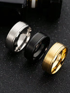 Minimalist Brushed Tungsten Stainless Steel Ring for Men and Women