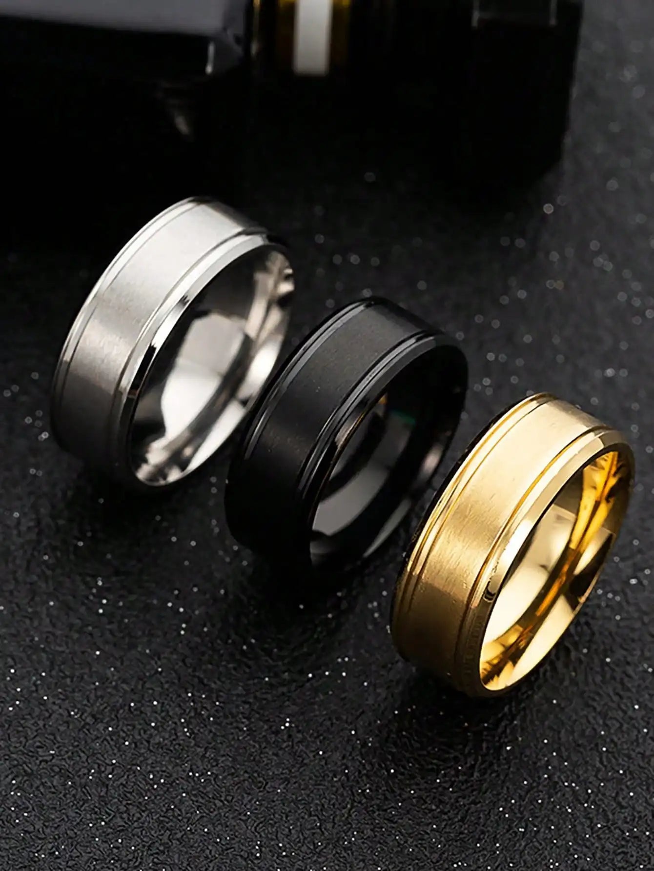Minimalist Brushed Tungsten Stainless Steel Ring for Men and Women