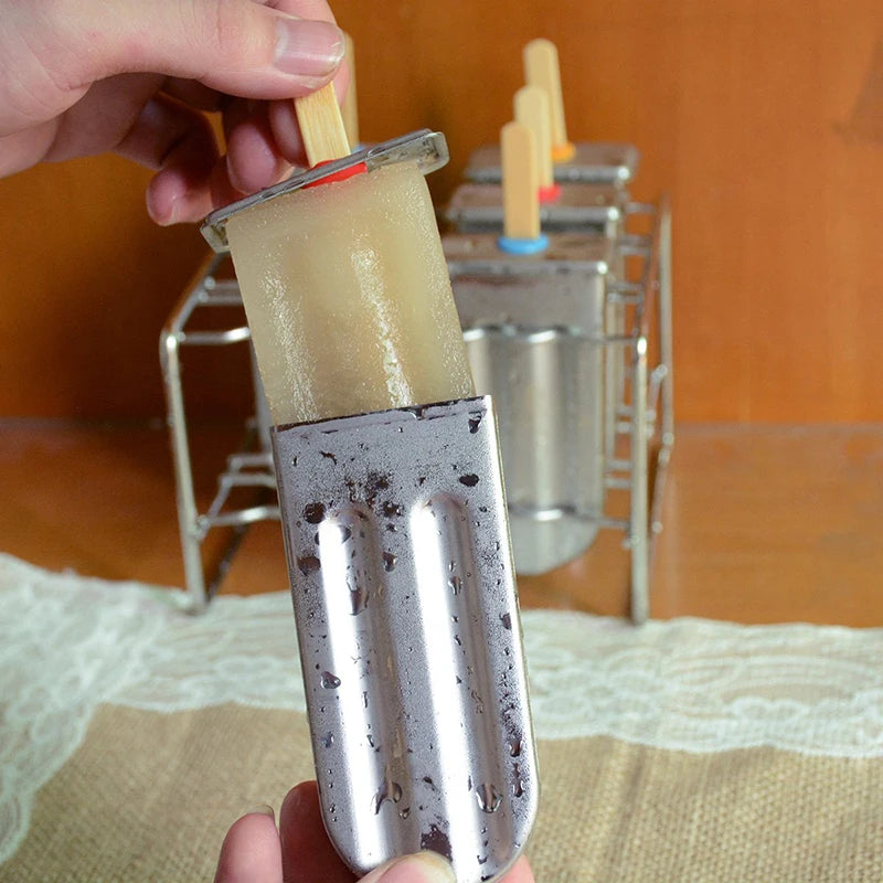 Stainless Steel Popsicle Mold Rack Ice Lolly Mold Frozen Lolly Popsicle Maker Homemade Ice Cream Mold with Popsicle