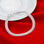 Y2K Silver-Tone Geometric Necklace Bracelet Set, 6mm
