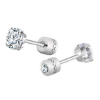 Double Side Zircon Stud Earrings — Stainless Steel