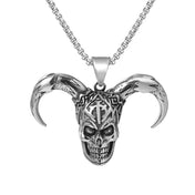 European And N Jewelry Titanium Men Hip-hop Necklace Stainless Steel Joker Head Horn Skull Pendant Personality Accessories