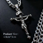 Cross Jesus Steel Pendant 316L Religious
