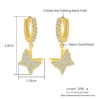 Iced Out Ankh Dangle Hoop Earrings CZ