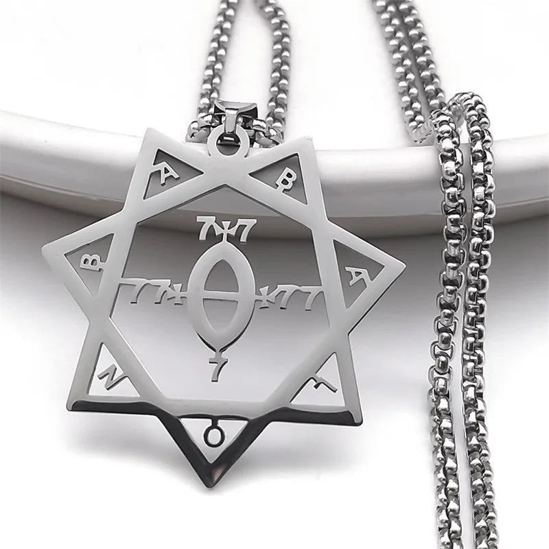Silver Statement Pendant Necklace — Stainless Steel