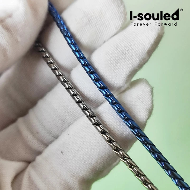 Pure Titanium Twisted Rope Chain Necklace 2.5mm Hypoallergenic Unisex Fashion