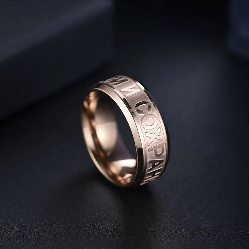Orthodox Russian Christian Ring for Men Women 316L Stainless Steel Prayer Bands Religious Inscription Vintage Jewelry