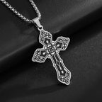Male Black Plated St Peter's Inverted Cross Pendant Necklace for Men Stainless Steel Choker Crux de Sanctus Petrus