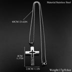 Lord’s Prayer Cross Pendant Necklace — Stainless Steel