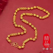 Gold-Tone M-Buckle Lantern Bead Chain Necklace