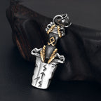 Norse Viking Rune Round Pendant Necklace — Stainless Steel