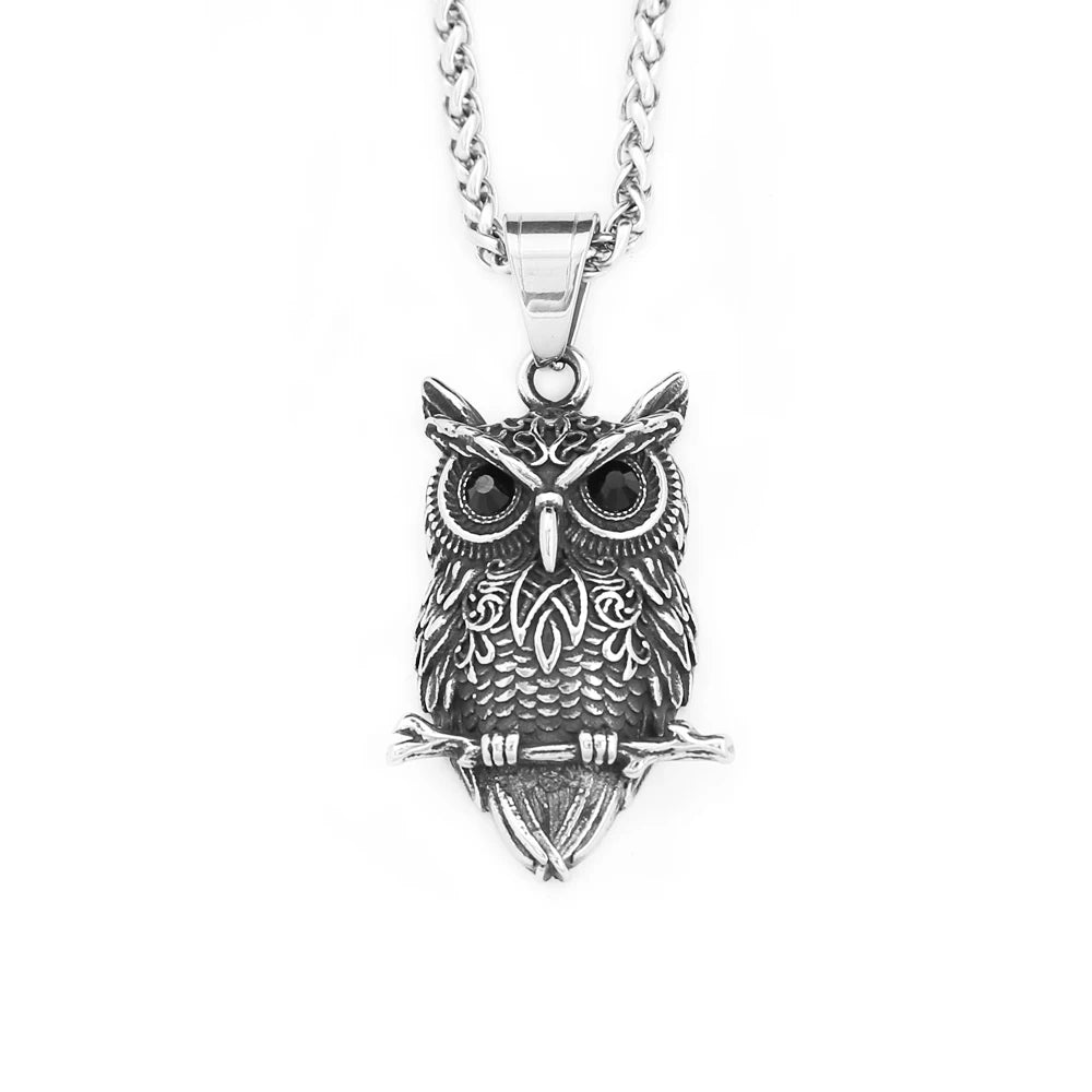 Owl Pendant — Stainless Steel