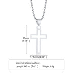 Cross Silver Pendant Necklace — Stainless Steel