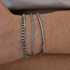 Cuban Chain Bracelet Set 3pcs — Stainless