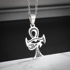 Vintage Egyptian Key of Life Ankh Cross Pendant Horus Patronus Necklace Men's Fashion Pharaoh Amulet Jewelry