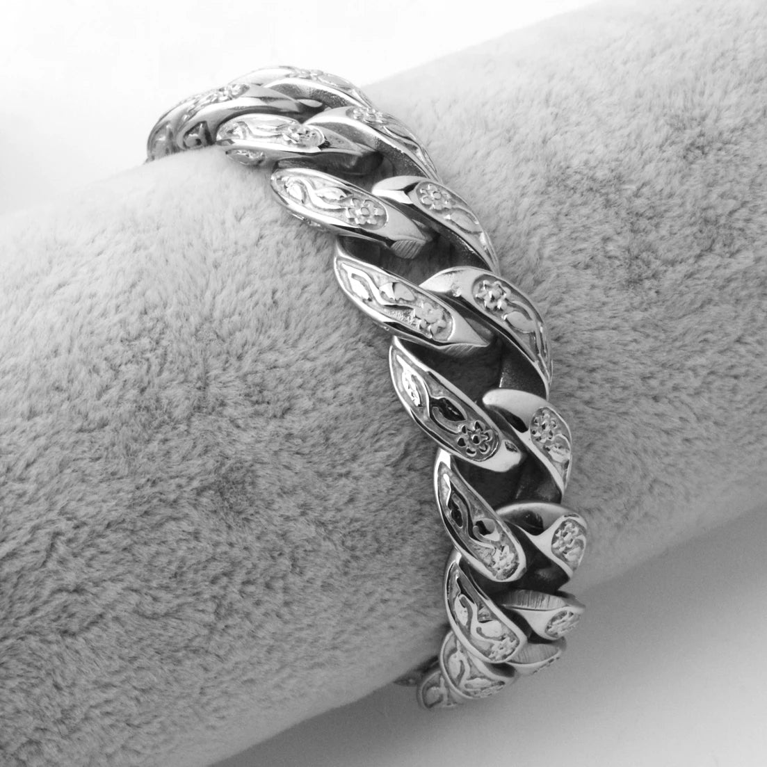 Silver Cuban Link Chain Bracelet 15mm — SS