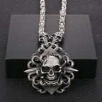 Punk Skull Head Pendants Necklaces for Men Stainless Steel Men's Pendant Necklace With 45--72CM Long Chain Halloween
