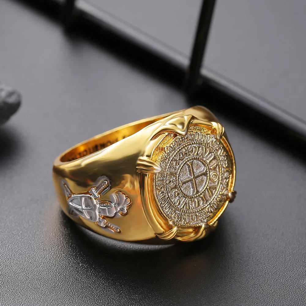 Crusader Valiant Gold Coin Ring — Two-Tone Metal