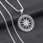 Silver Viking Sun Circle Pendant Necklace Box