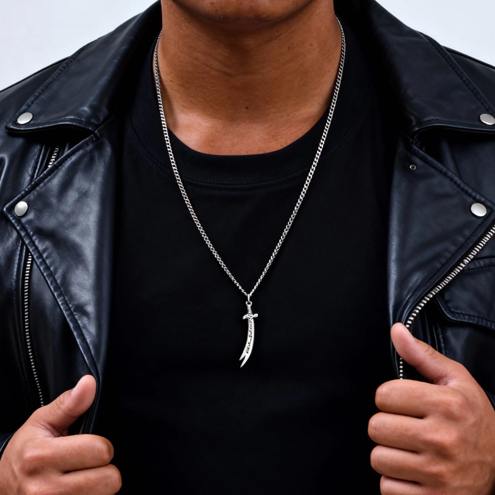 Zulfiqar Sword Pendant Necklace for Men,Islamic Imam Ali Zulfiqar Pendant Necklace,Talisman Amulet Religious Gift