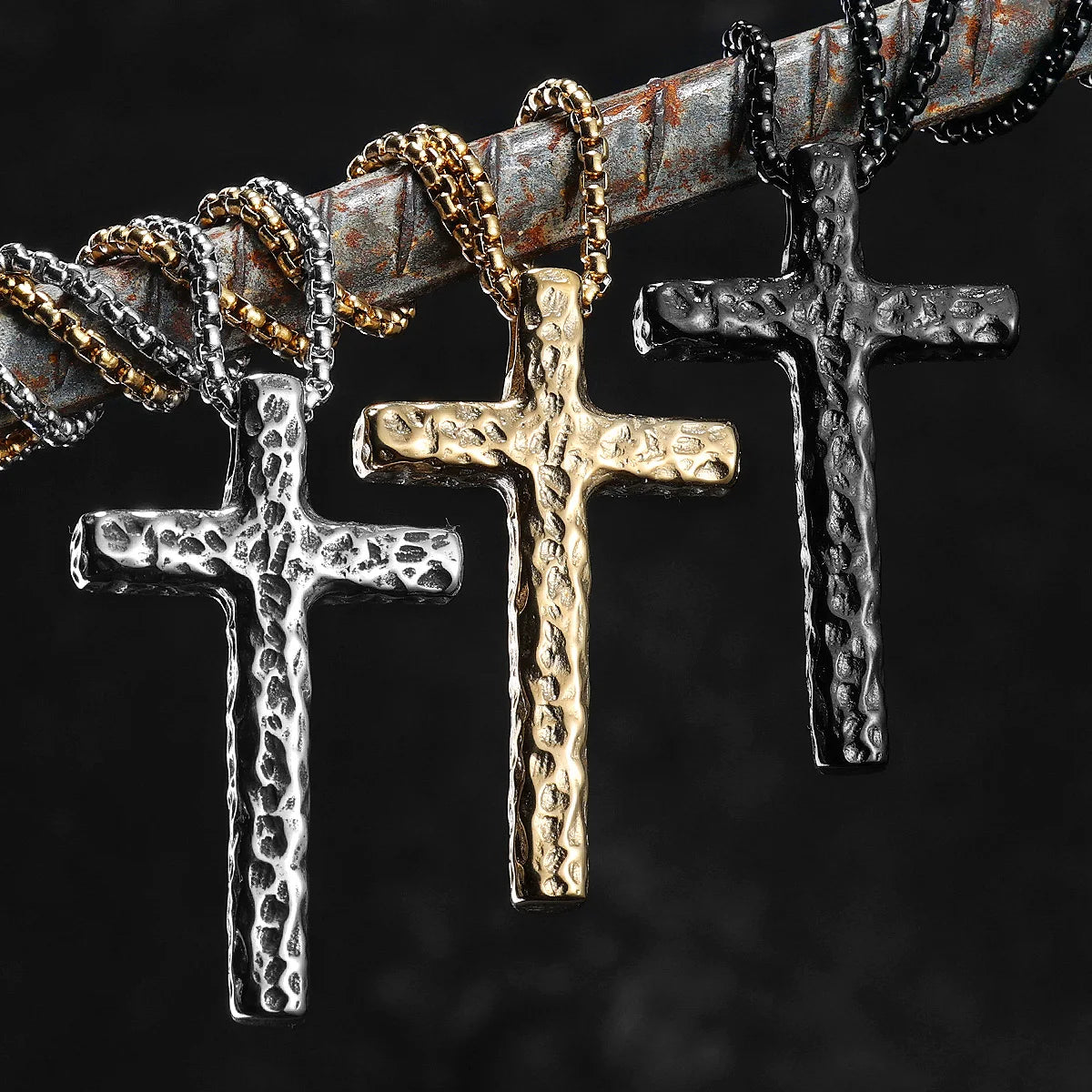 Cross Pendant Necklace — Stainless Steel