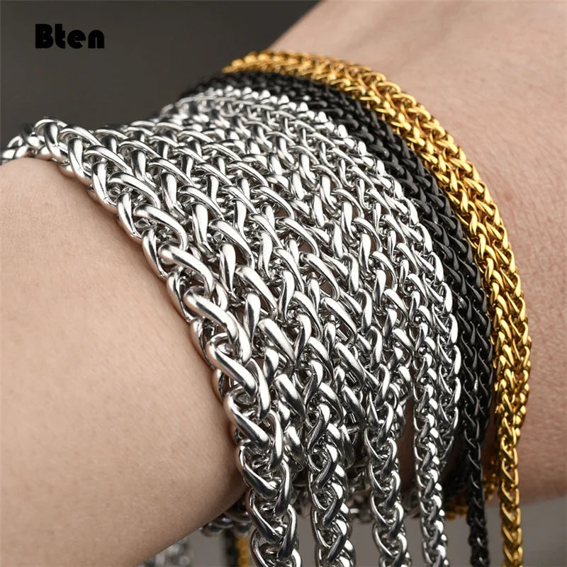 BTEN Never Fade Stainless Steel Men Necklace Chain High Quality Link Chain Necklaces Wholesale