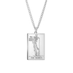 Dawapara Vintage Tarot Card Necklace The Major Arcana Pagan Astrology Talisman Pendants Necklace Stainless Steel Jewelry