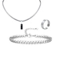 Cuban Stone Chain Jewelry Set — Stainless Steel