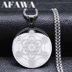 Archangel Metatron Cube Pendant — Stainless Steel