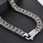 Vintage Cool 12MM Wide Chains Necklace for Man Stainless Steel Punk Statement Halloween Jewellery Accessories Men's