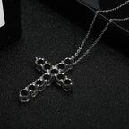 Serenity 3mm 4mm 5mm Black Moissanite Cross Pendant Necklace For Women Men 100% S925 Sterling Silver Jesus Neck Chain