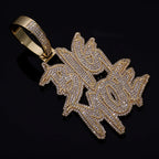 Letter Pendant Necklace Gold Double Row