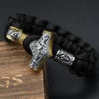 Mjölnir Thor's Hammer Norse Rune Bracelet — Stainless Steel
