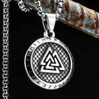 Viking Runes Men Necklaces With Pendant Stainless Steel Jewelry For Male Women Odin Triangle Punk Accessories Gifts Wholesale