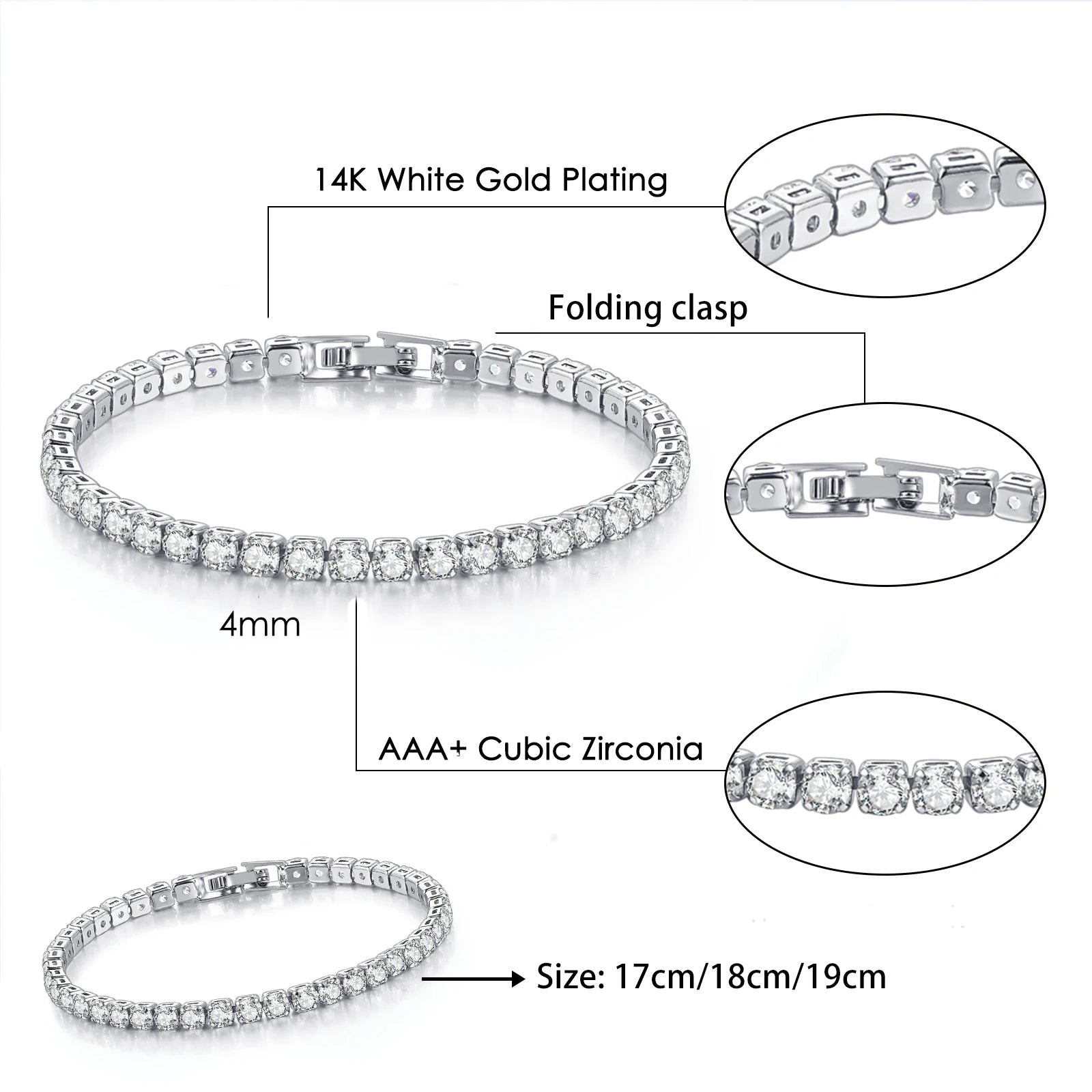 Tennis Bracelet Stainless Steel 4MM Iced Out
