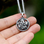 Star and Moon Pendant Necklace — Stainless Steel