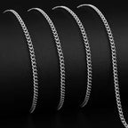 2mm Men's Cuban Chain Necklace Simple 925 Sterling Silver Necklace Fashion Titanium Steel Jewelry Trend Party