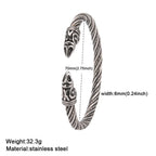 My Shape Viking Animal Cuff Bangles for Men Punk Wolf Lion Leopard Skeleton Stainless Steel Bracelet Nordic Vintage