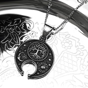 Tree Of Life Moon Sun Chain For Women Men Stainless Steel Star Celtic Knot Dark Punk Nature Gothic Pendant Necklace