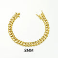 8-14mm Punk Rock Stainless Steel Rhombus Cuban MIami Link Chain Bracelets for Men Hip Hop Rock Jewelry Gold Color Jewelry Gift