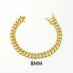 8-14mm Punk Rock Stainless Steel Rhombus Cuban MIami Link Chain Bracelets for Men Hip Hop Rock Jewelry Gold Color Jewelry Gift