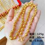 Mens and womens 18K gold necklace AU750 ball chain transfer domineering jewelry boss chain free shipping with