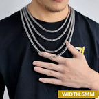 Iced Out Cuban Chain Necklace Stainless Steel 6-16MM