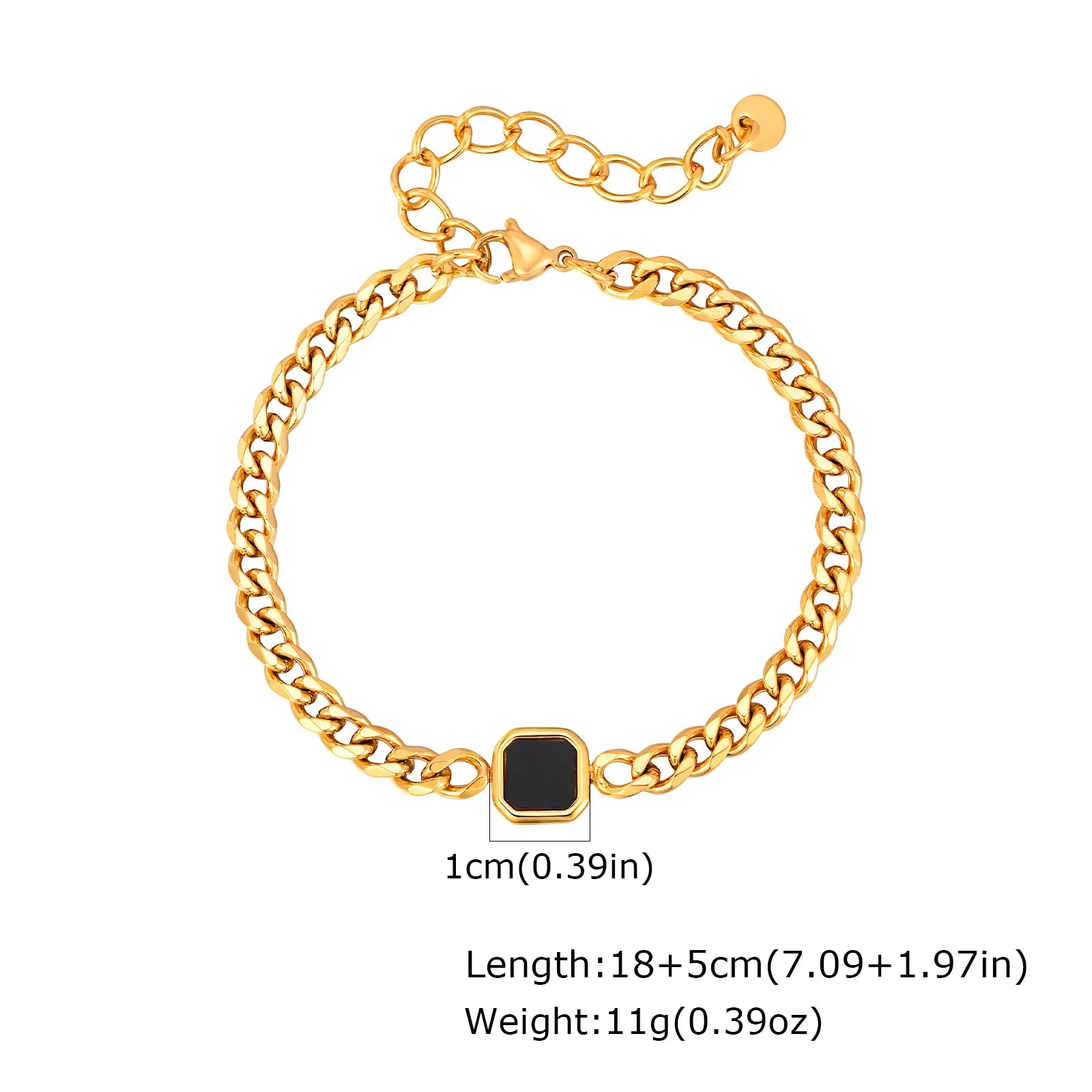 Cuban Stone Chain Bracelet — Stainless Steel