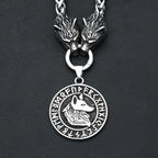 Viking Wolf Head Pendant — Stainless Steel
