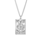 Dawapara Vintage Tarot Card Necklace The Major Arcana Pagan Astrology Talisman Pendants Necklace Stainless Steel Jewelry