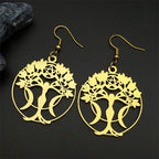 Star Tree Of Life Silver Earrings Witch Triple