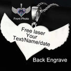 Angel Wings Photo Pendant Necklace Iced Out