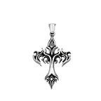 Vintage 316L Stainless Steel Flame Cross Pendant Necklace Hip Hop Fashion Casting Men Necklaces Party Jewelry Gifts Dropshipping