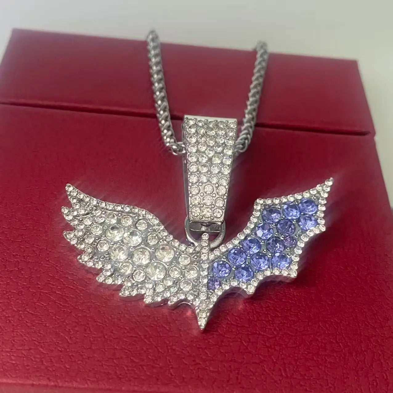 High-quality Stainless Steel Angel and Devil Wings Pendant Necklace, Personalized Design Hip-Hop Men's and Women's Gift Necklace